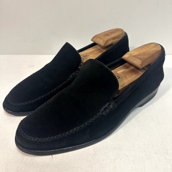 NEW HEELS John Lobb Paris Stroll Black Velvet Beefroll Venetian Loafer US 9.5 D
